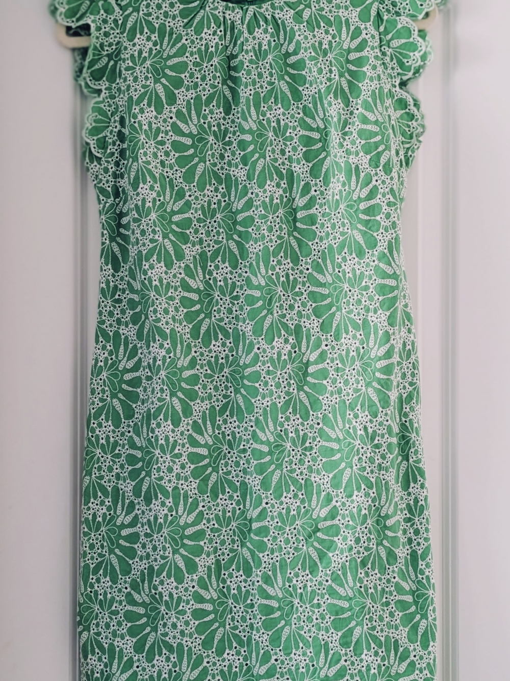 LOFT Women's Mint Green Floral Eyelet Lace Dress
